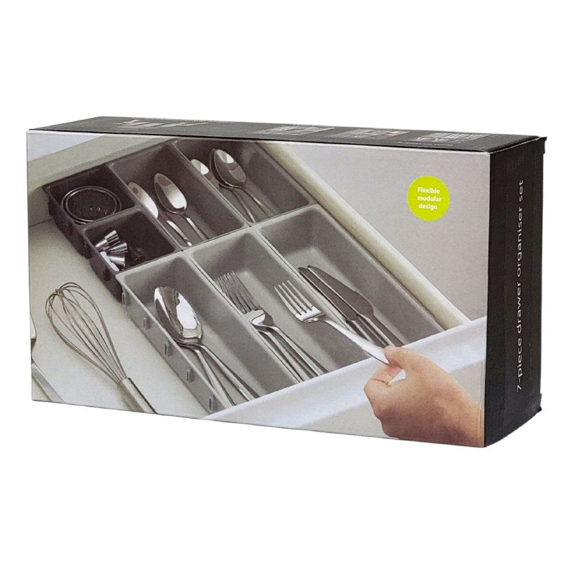 ORGANIZADOR DE GAVETAS DE COCINA JUEGO DE ORGANIZACION DE CAJON PARA CUBIERTOS, TENEDORES, UTENSILIOS, PAPELERIA, HERRAMEINTAS, ETC, DISEÑO MODULAR PERSONALIZABLE 7UND