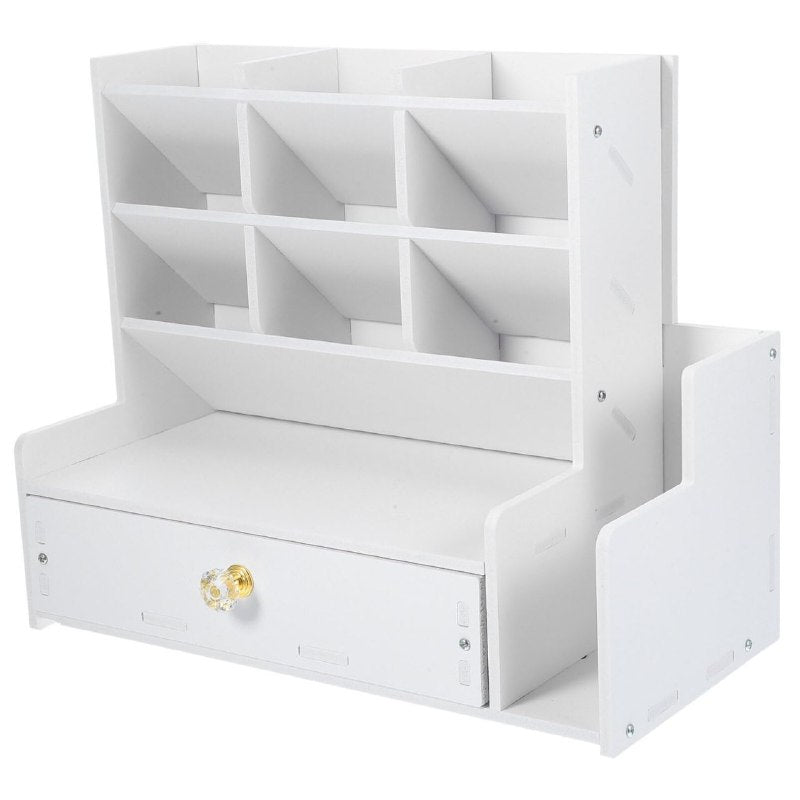 ESTANTE ORGANIZADOR DE BOLIGRAFOS PARA ESCRITORIO O OFICINA COLOR BLANCO 30X15X25CM