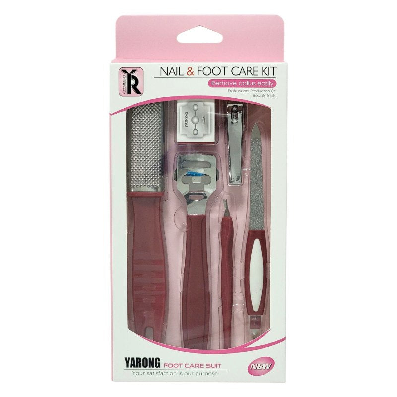 SET DE PEDICURA DE 6  PIEZAS PARA CUIDADO DE UÑAS Y PIES, ESTE KIT COMPLETO REUNE LAS HERRAMIENTAS ESENCIALES PARA MANTENER UÑAS Y PIES IMPECABLES 2 COLORES