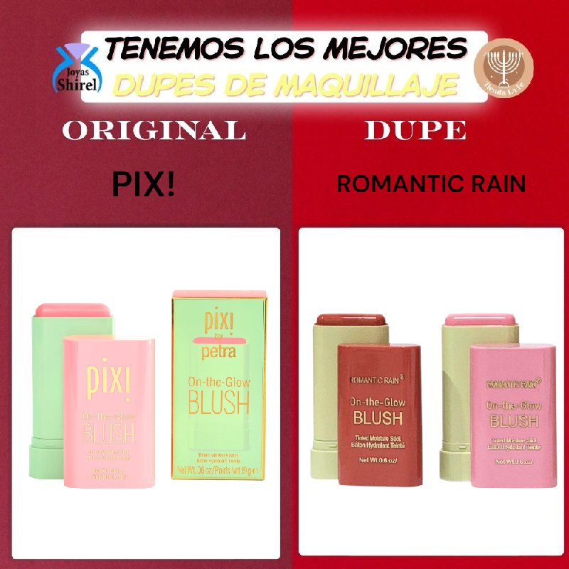 RUBOR EN BARRA PARA MEJILLAS PERFECTAS ROMANTIC RAIN 16G (DUPE DE PIXI)