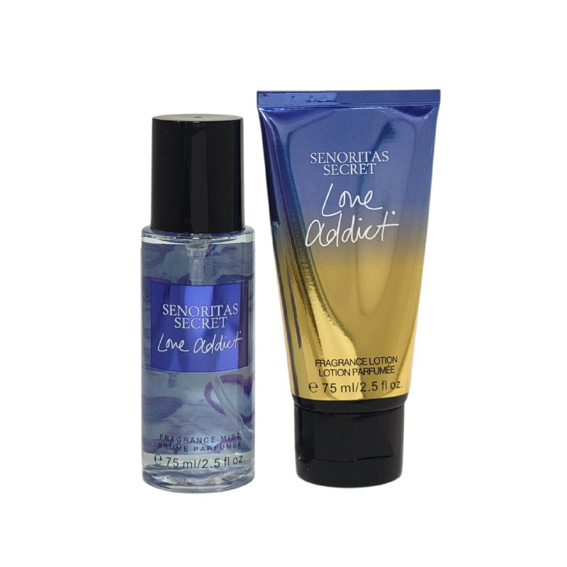 SET SENORITAS SECRET LOVE ADDICT SPLASH 75ML, BODY LOTION 75ML (M) (AROMA SIMILAR VS LOVE ADDICT)