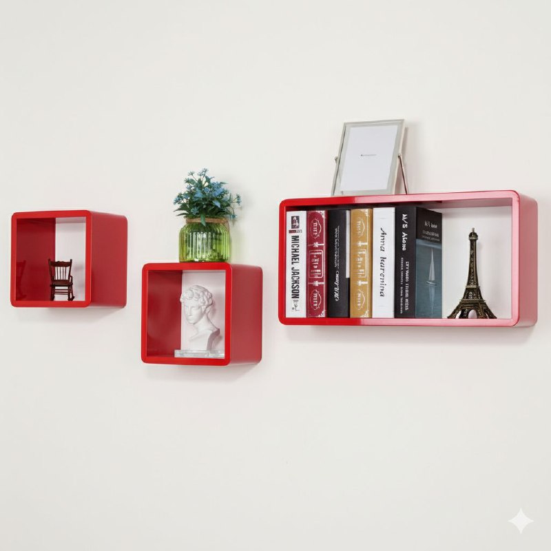 ESTANTERIAS MODULARES PARA PARED DE ALTO BRILLO ELEGANTE DE PLASTICO 21.3X40CM
