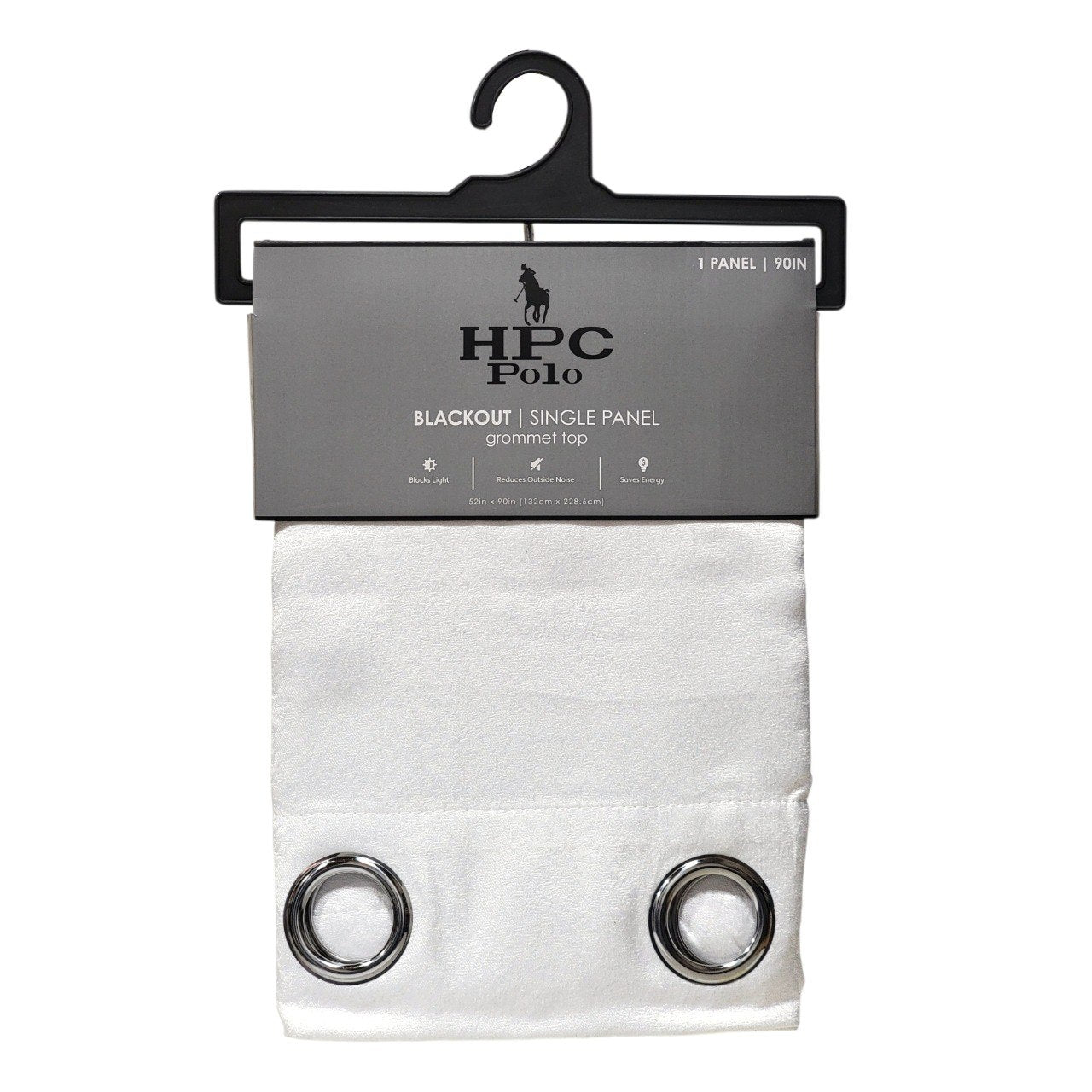 CORTINA BLACKOUT COLOR BLANCO CON OJALES DE METAL 1 PANEL HPC POLO 132X228CM