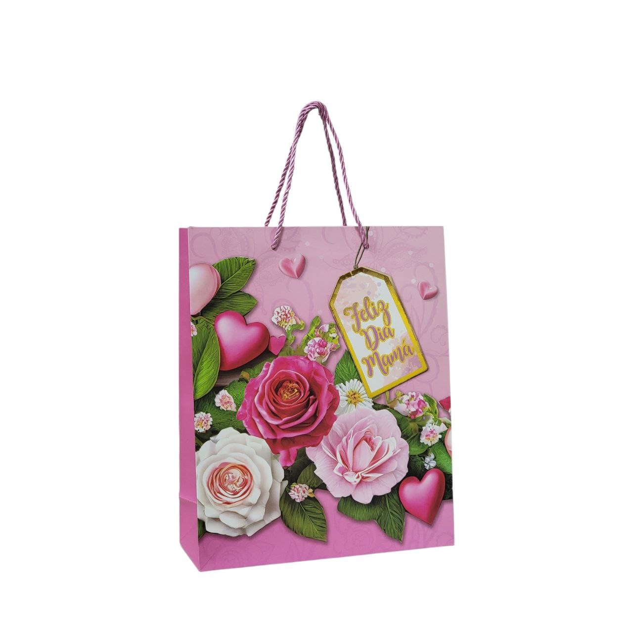 BOLSA DE REGALO PARA MAMÁ MEDIANA 32X26X10CM