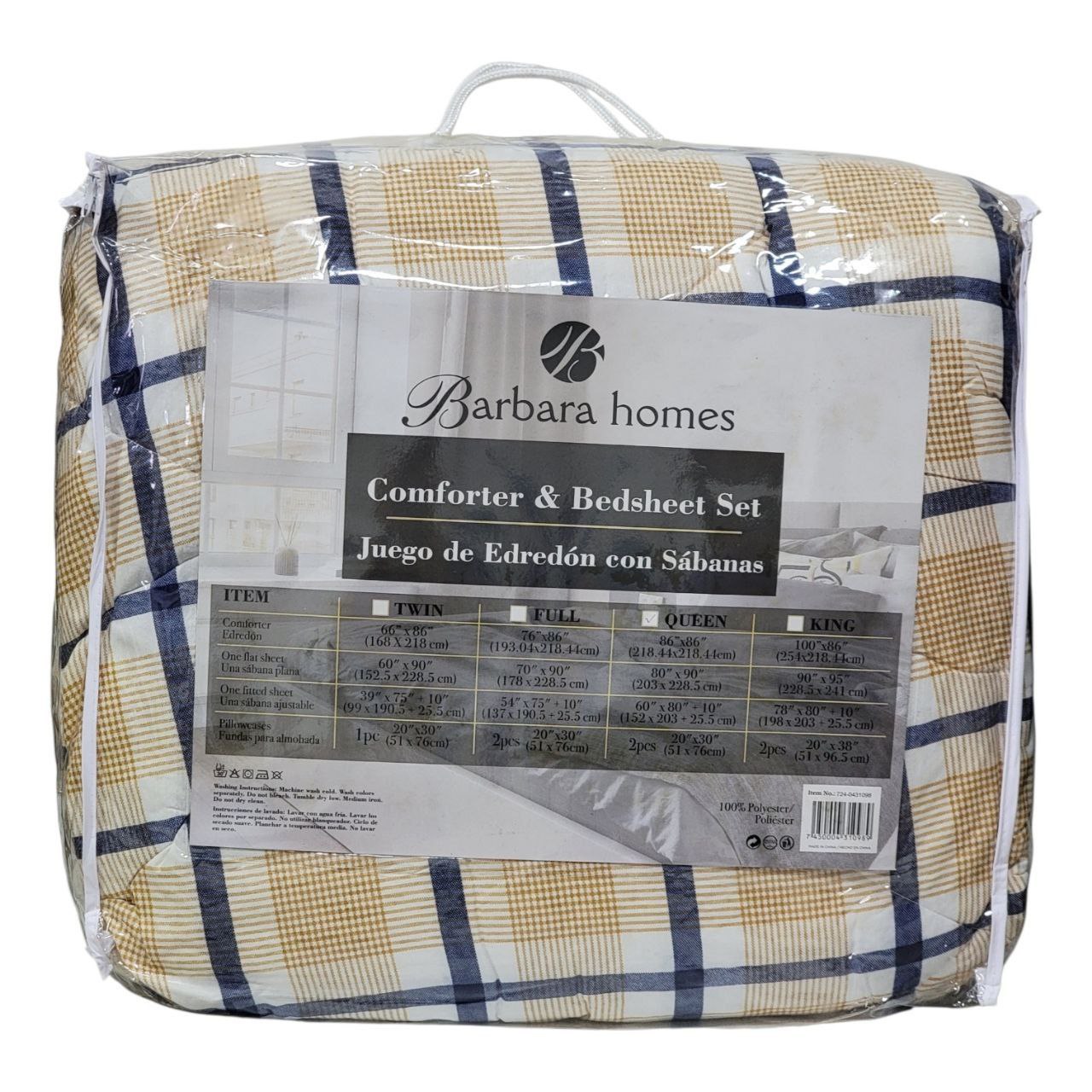 JUEGO DE SABANAS CON EDREDON QUEEN BARBARA HOME 5PCS