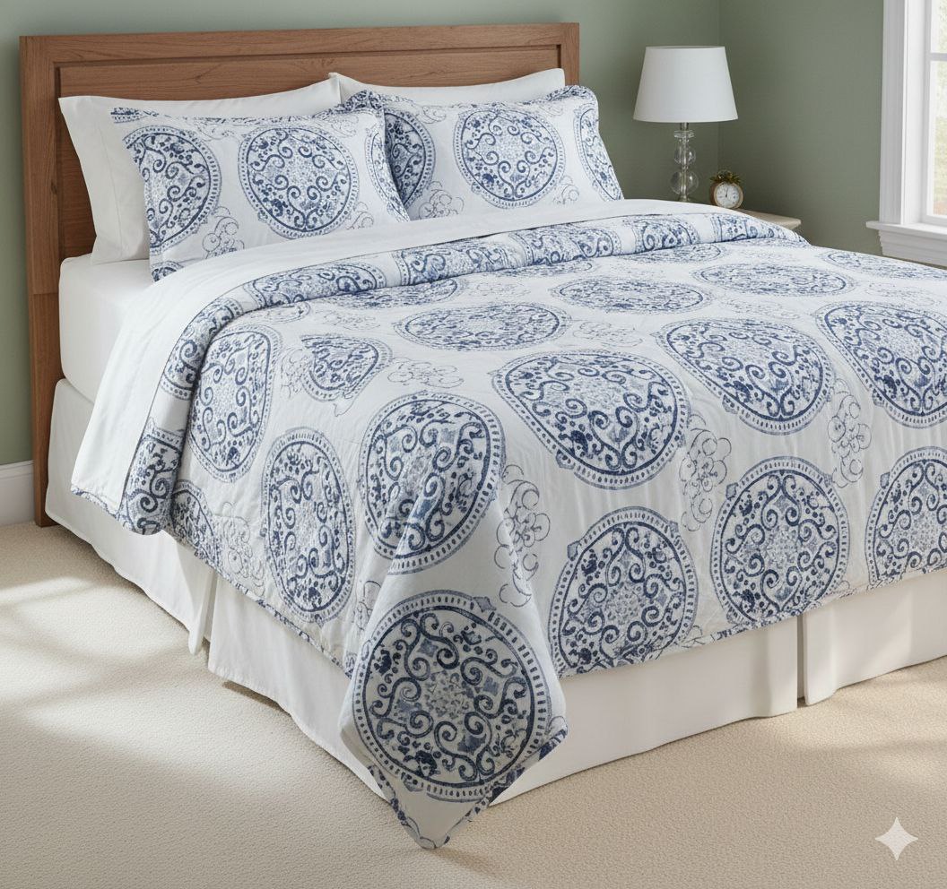 JUEGO DE SABANAS CON EDREDON QUEEN BARBARA HOME 5PCS