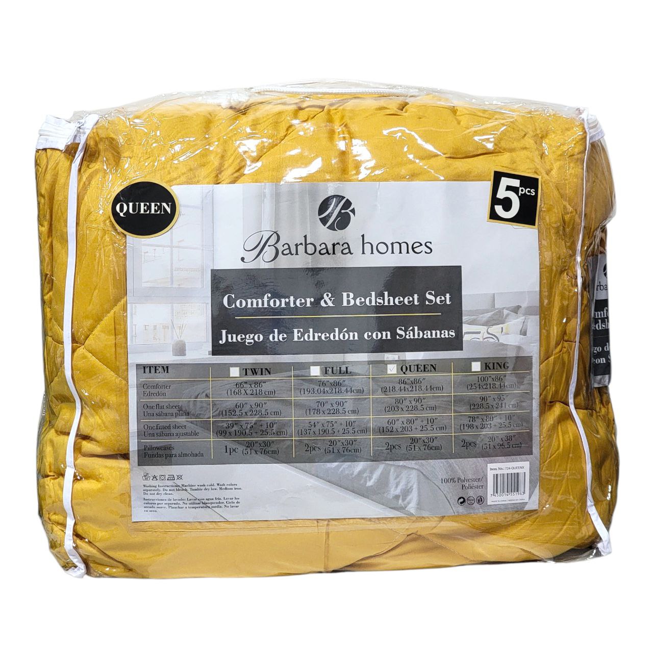 JUEGO DE SABANAS CON EDREDÓN BARBARA HOMES 5PCS