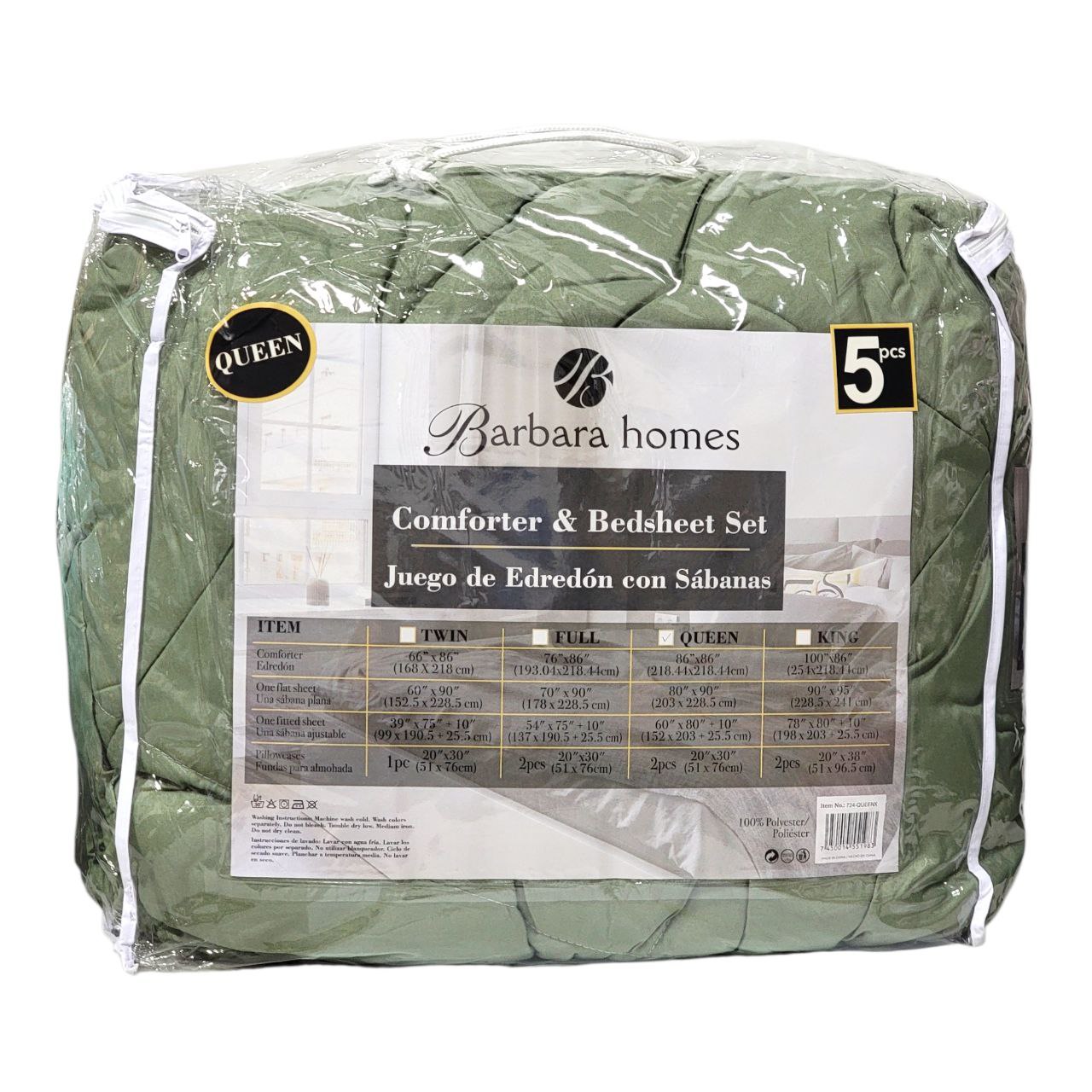 JUEGO DE SABANAS CON EDREDÓN BARBARA HOMES 5PCS