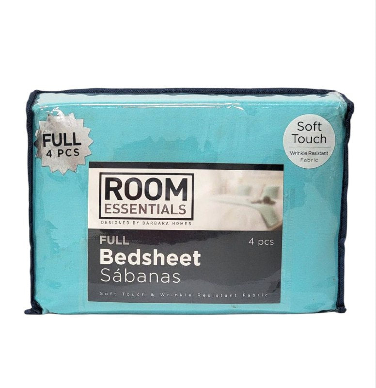 JUEGO DE SABANA CAMERA FULL DE 4 PIEZAS ROOM ESSENTIALS DESIGNED BY BARBARA HOMES 7 COLORES