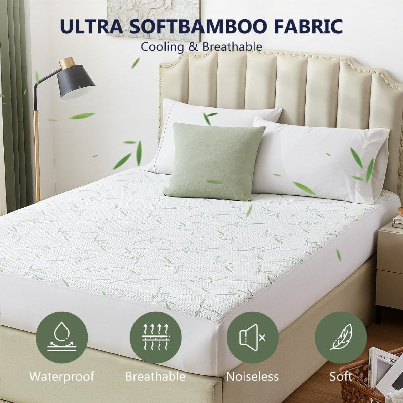 PROTECTOR DE COLCHON RESISTENTE A OLORES, ANTIBACTERIAL DE FIBRA DE BAMBO KING SCARLETT CLASSICS BAMBO SENSATION