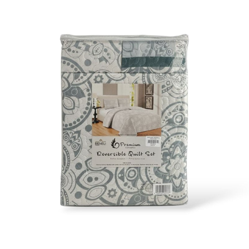 JUEGO DE SABANAS CAMERA TIPO EDREDON REVERSIBLE, DE 3 PIEZAS QUEEN BENELI HOME, 20 ESTILOS