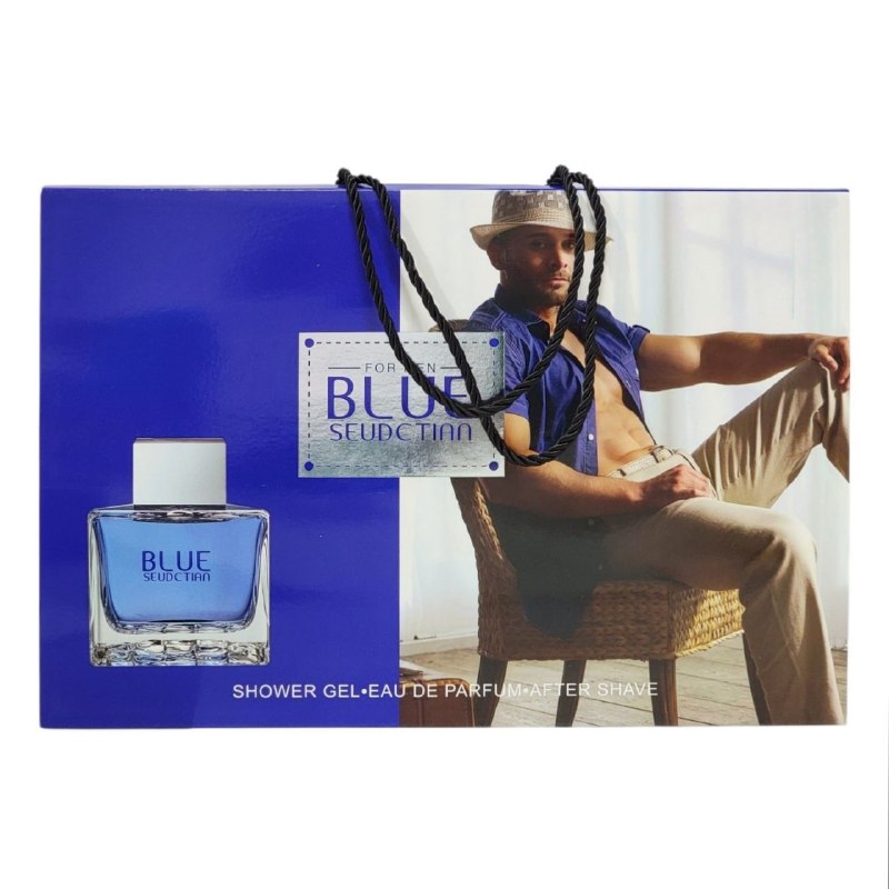 SET PERFUME ECONÓMICO ESTUCHE PARA CABALLERO BLUE SEUDCTIAN