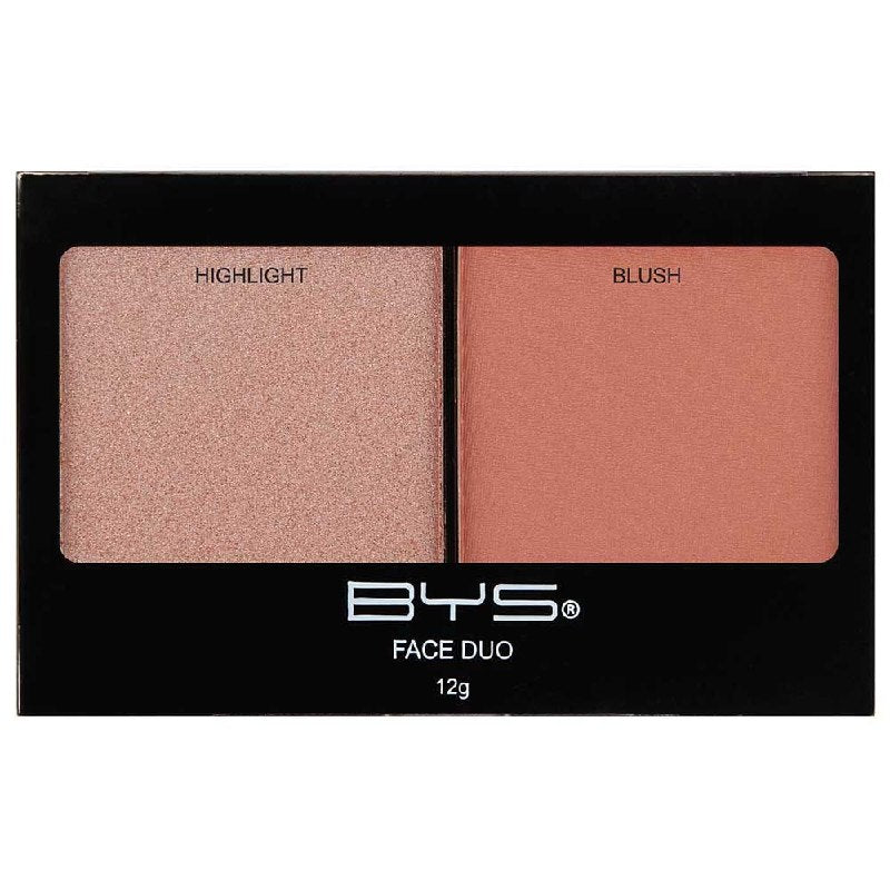 RUBOR EN PALETA CON ILUMINADOR ENRIQUECIDOS CON MICA DE ALTA CALIDAD BYS COSMETICS 12G