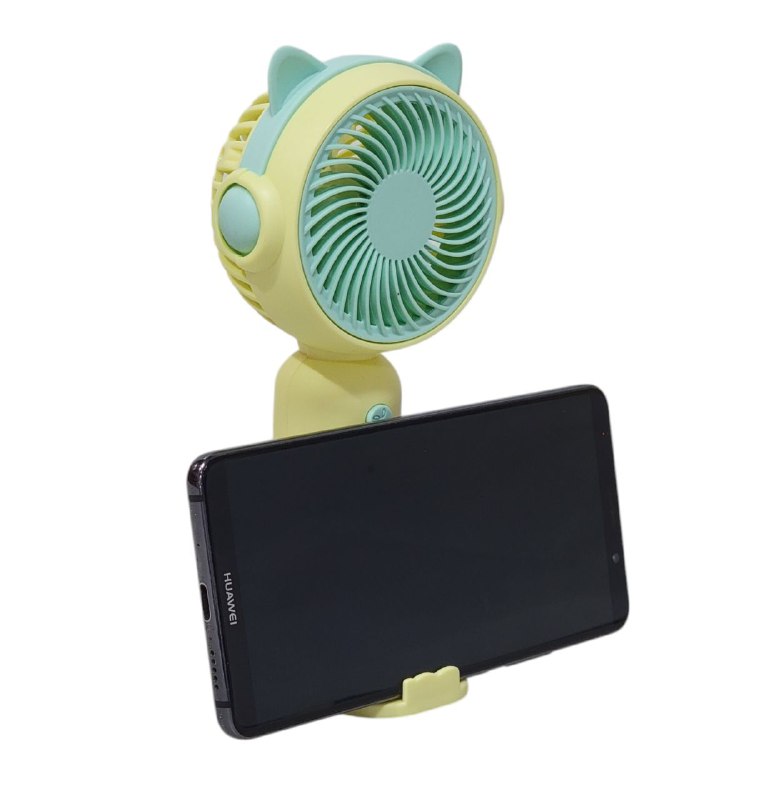 VENTILADOR DE MANO O MESA RECARGABLE CON SOPROTE PARA CELULAR 4 COLORES