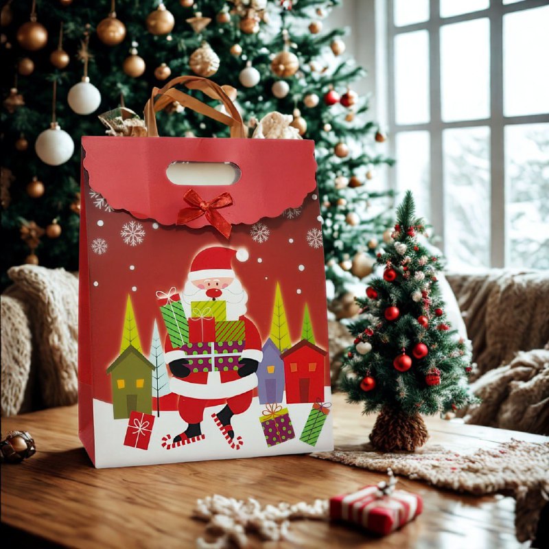 BOLSA DE REGALO NAVIDEÑA MEDIANO 29X19CM