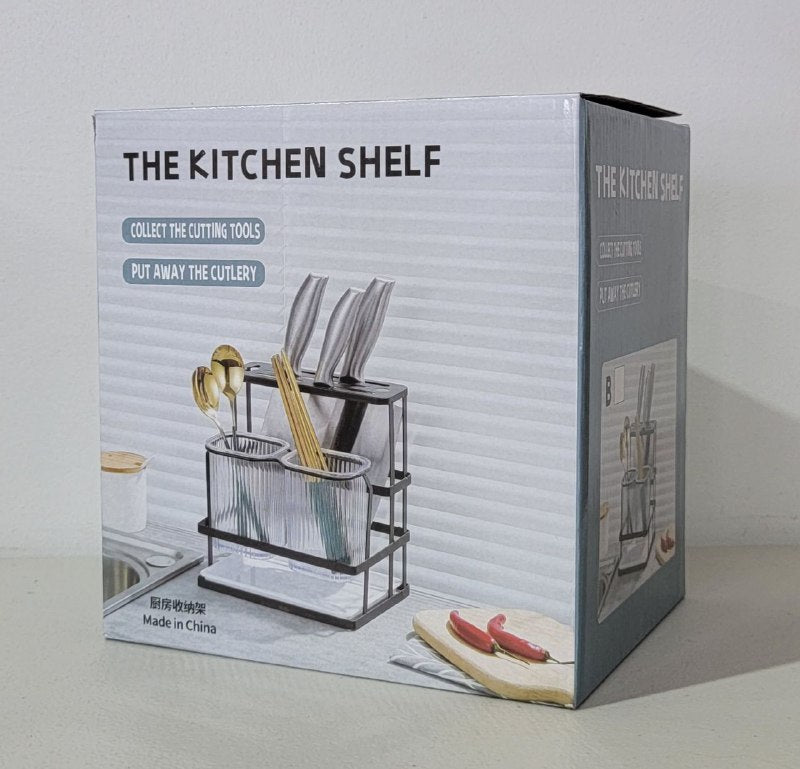 ESTANTE ORGANIZADOR Y ESCURRIDOR DE COCINA COLOR NEGRO