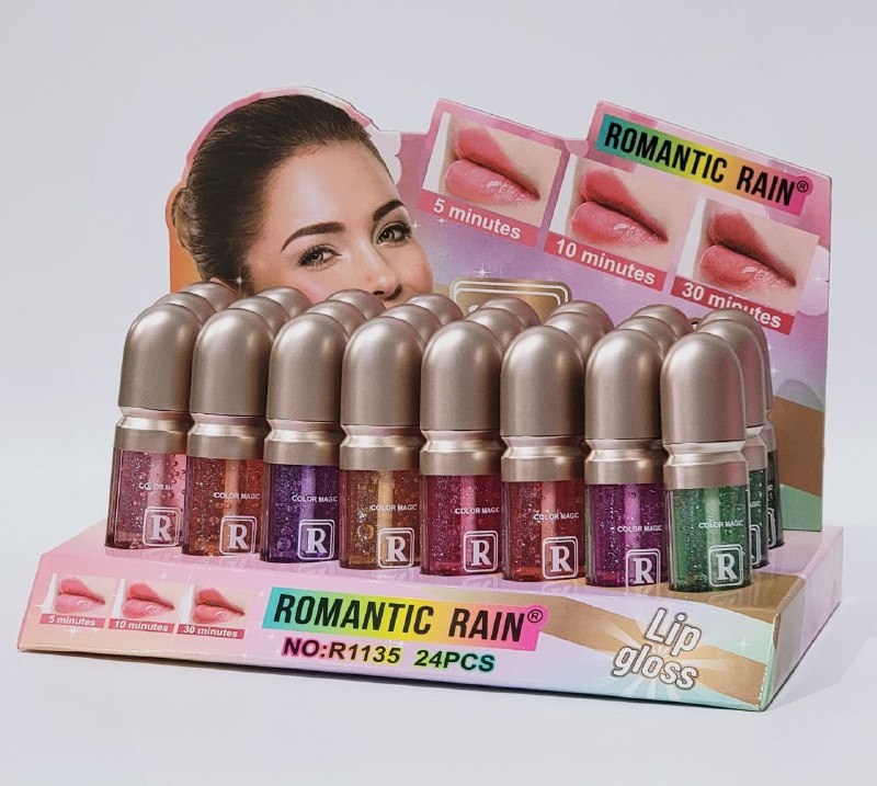 BRILLO LABIAL MAGICO, (DUPE KIKO MILANO) 8 COLORES ROMANTIC RAIN LIP GLOSS COLOR MAGIC