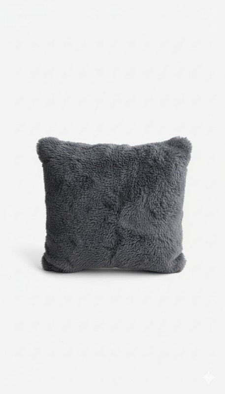COJIN ALMOHADA ELEGANTE ULTRA SUAVE Y PELUDA DE FELPA SINTETICA, 5 COLORES