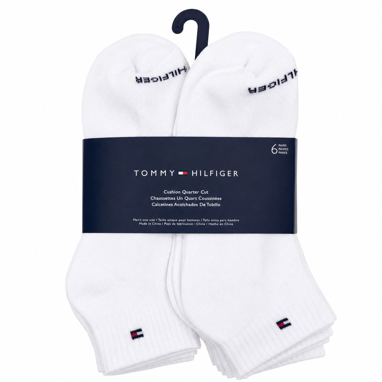 CALCETA TOBILLERA TOMMY HILFIGER PARA HOMBRE 6 PARES TALLA ÚNICA