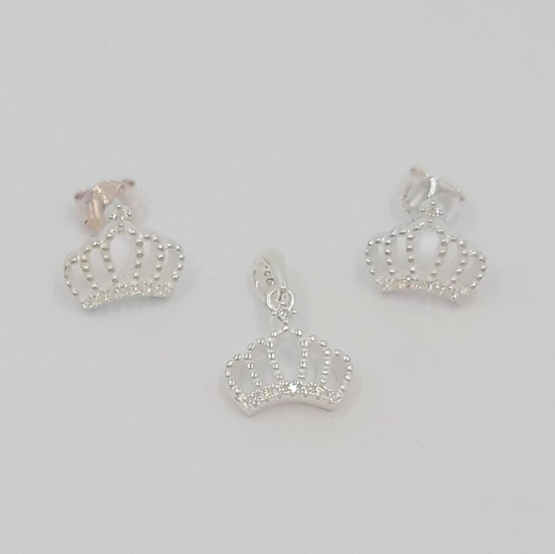 PSET2379 SET FORMA CORONA PLATA 9.25