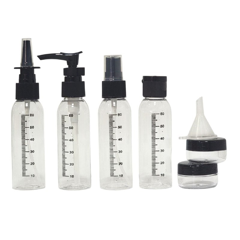 SET PARA VIAJAR DE BOTELLAS VACIAS 7PCS STAY BEAUTIFUL