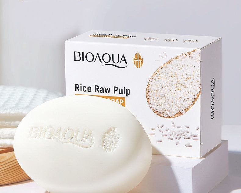 JABON FACIAL EN BARRA DE ESENCIA DE PULPA CRUDA DE ARROZ BIOAQUA 100G