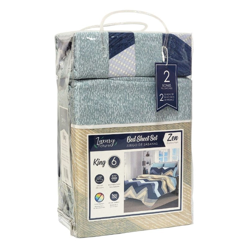 JUEGO DE SABANAS CAMERA DE 6 PIEZAS KING LUXURY NATURE BED SHEET, 10 ESTILOS