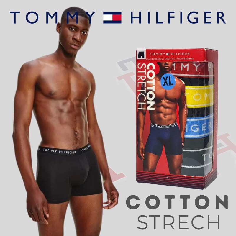 ROPA INTERIOR PARA CABALLERO TOMMY HILFIGER COTTON STRETCH 4 UNIDADES TALLA XTRA LARGE 40-42 (XL)