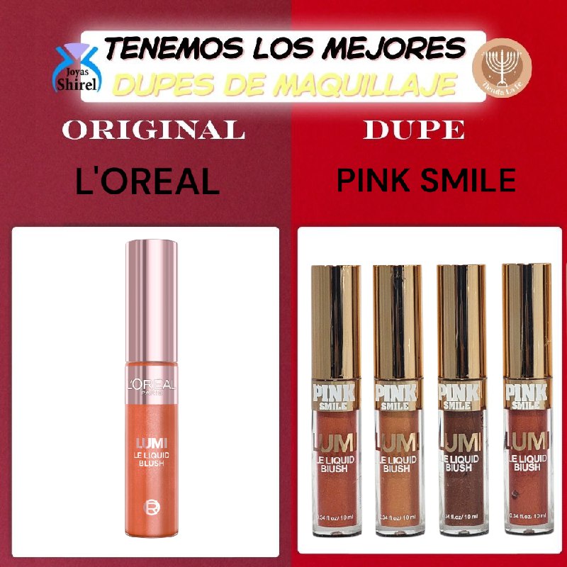 BLUSH LIQUIDO ILUMINADOR PINK SMILE 12ML DUPE DE LOREAL
