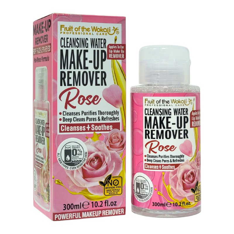 AGUA MICELAR DESMAQUILLANTE DE ROSA LIMPIA Y PURIFICA LA PIEL FRUIT OF THE WOKALI 300ML