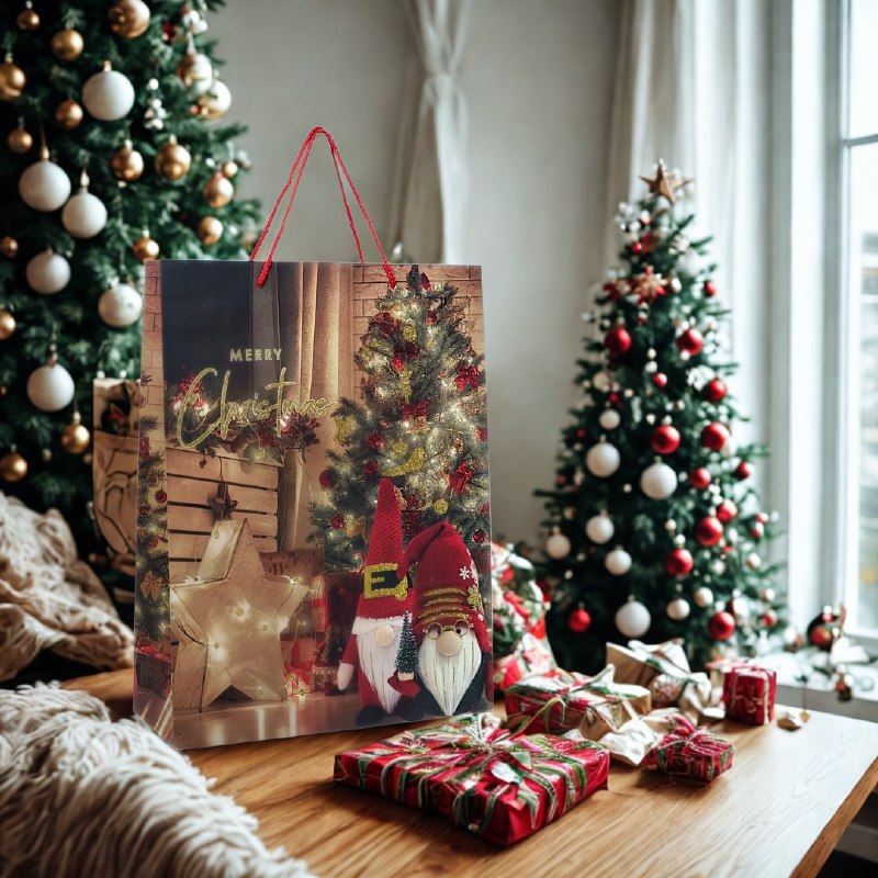 BOLSA DE REGALO NAVIDEÑA GRANDE 30X40X12CM