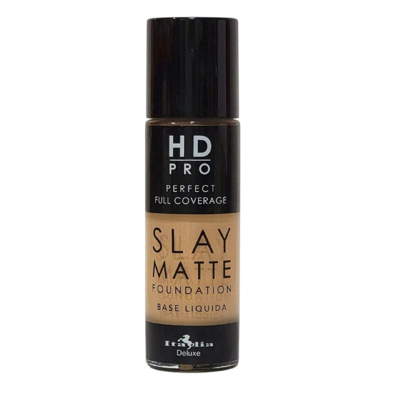 BASE DE MAQUILLAJE LIQUIDA LIVIANA LIBRE DE ACEITE ACABADO MATE TONO 2B LIGHT BEIGE ITALIA DELUXE HD PRO PERFECT FULL COVERAGE SLAY MATTE 30ML