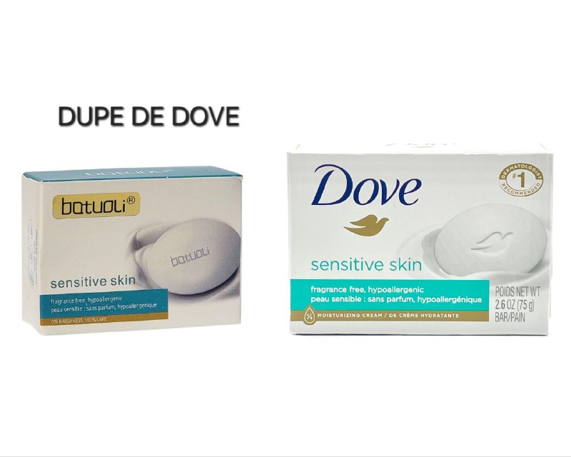 JABON CORPORAL EN BARRA SIN FRAGANCIA, HIPOALERGENICO PARA UNA PIEL SUAVE, HIDRATADA Y BRILLANTE BATUOLI 100G (DUPE DE DOVE)