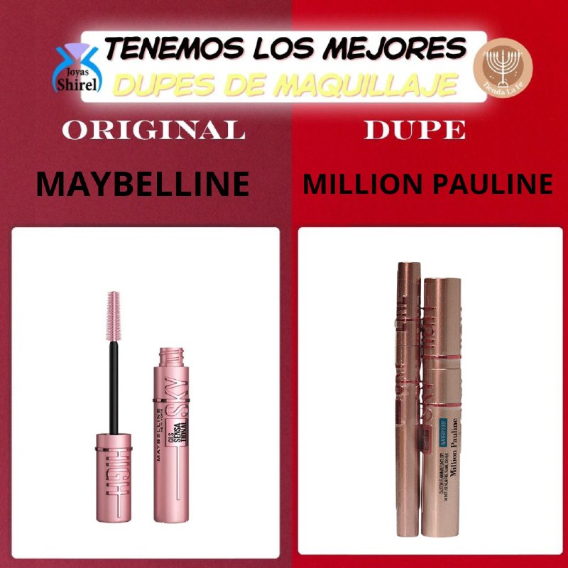 RIMEL Y DELINEADOR DE OJOS DUPE DE MAYBELLINE DE LARGA DURACION APRUEBA DE AGUA MILLION PAULINE