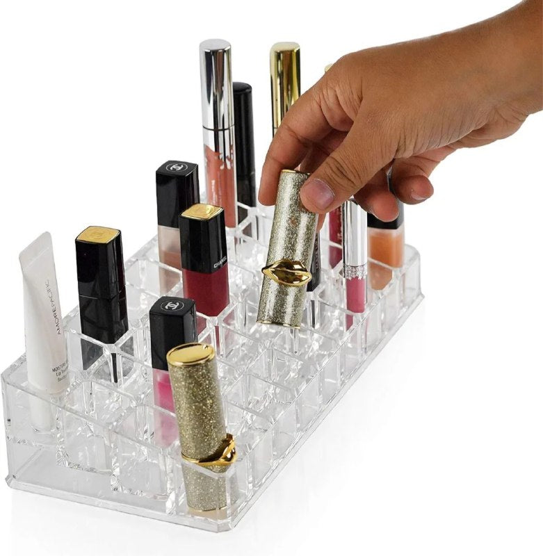 ORGANIZADOR ESTANTE DE COSMETICOS, MAQUILLAJE, PINTALABIOS, BRILLO LABIOS, ESMALTES 24 ESPACIOS