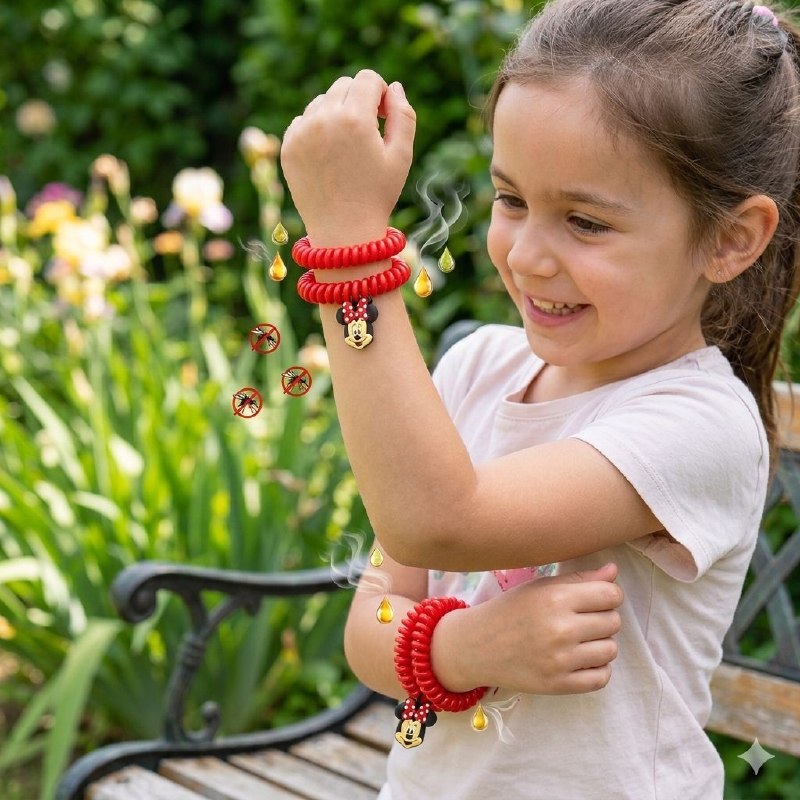 PULSERA REPELENTE DE INSECTOS CON DISEÑO DE MICKEY MOUSE PARA NIÑOS