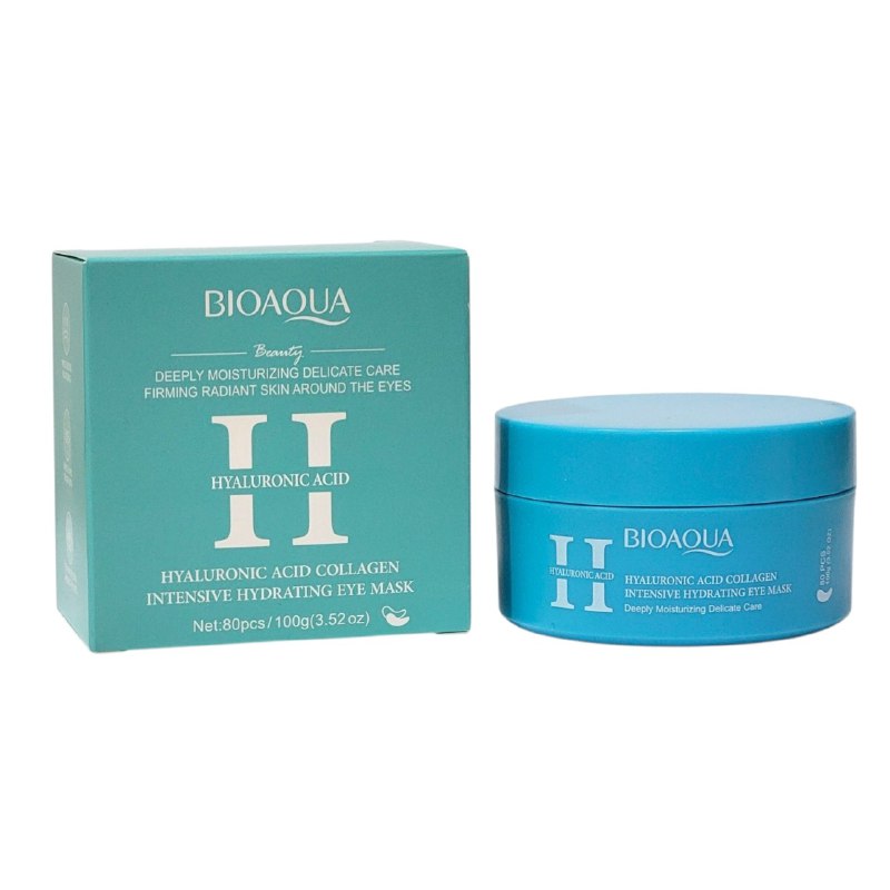 MASCARILLA FACIAL EN PARCHES PARA CONTORNO DE OJOS HIDRATANTES DE ACIDO HIALURONICO Y COLAGENO BIOAQUA 100G