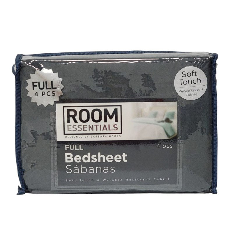 JUEGO DE SABANA CAMERA FULL DE 4 PIEZAS ROOM ESSENTIALS DESIGNED BY BARBARA HOMES 7 COLORES