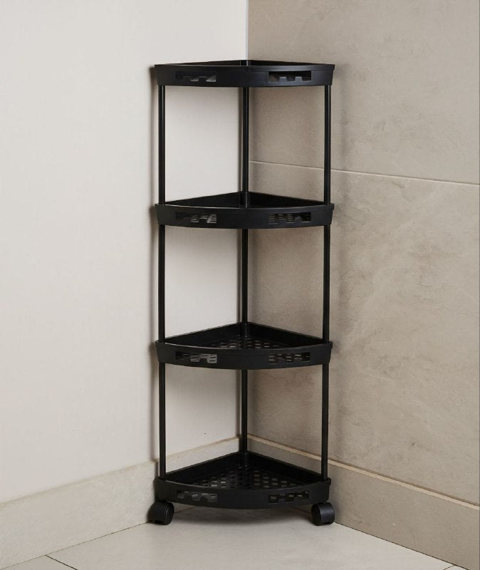 ORGANIZADOR ESQUINERO MULTIFUNCIONAL PARA BAÑO DE 4 NIVELES DE PLASTICO 95X34X24CM