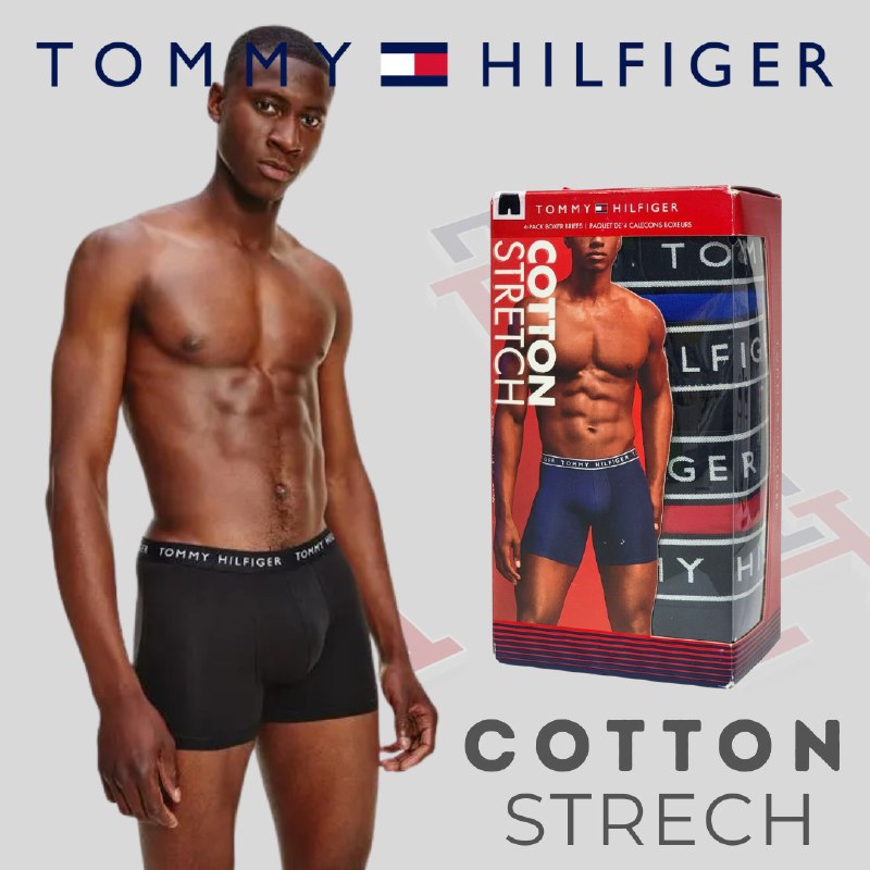 ROPA INTERIOR PARA CABALLERO TOMMY HILFIGER COTTON STRETCH 4 UNIDADES TALLA LARGE 36-38 (L)