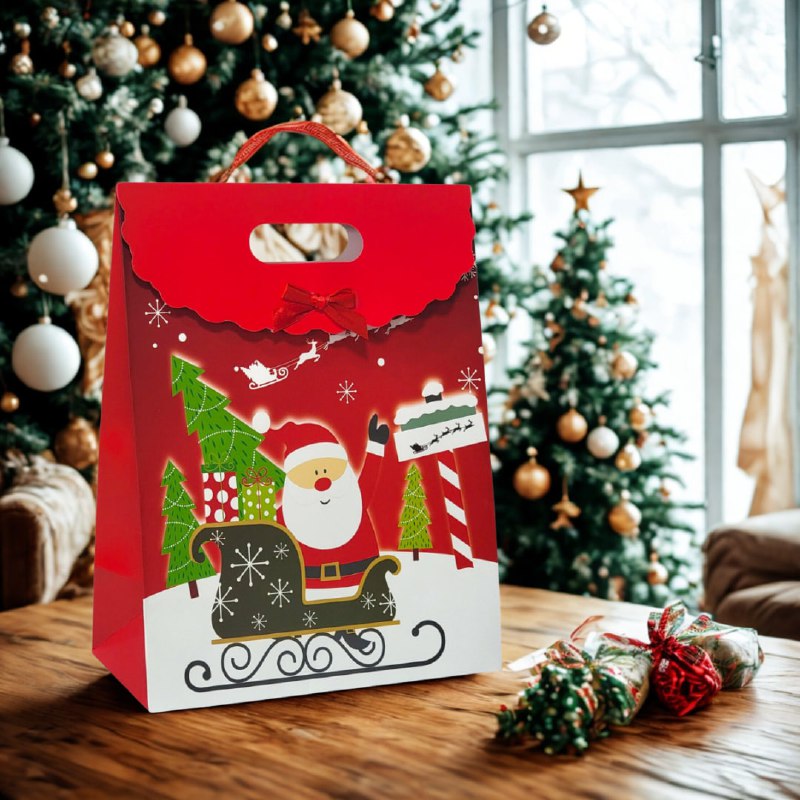 BOLSA DE REGALO NAVIDEÑA EXTRA GRANDE 37X28CM