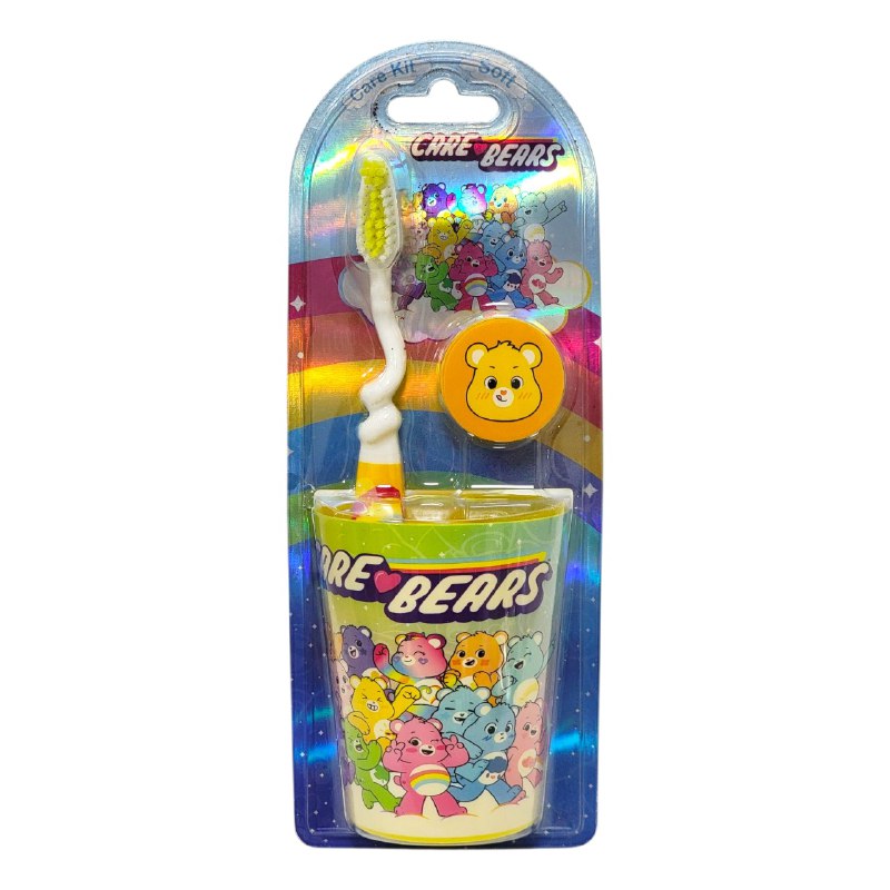 CEPILLO DE DIENTES EN SET DE HIGIENE BUCAL PARA NIÑOS CEPILLO, PROTECTOR Y VASITO CARE KIT, 4 ESTILOS