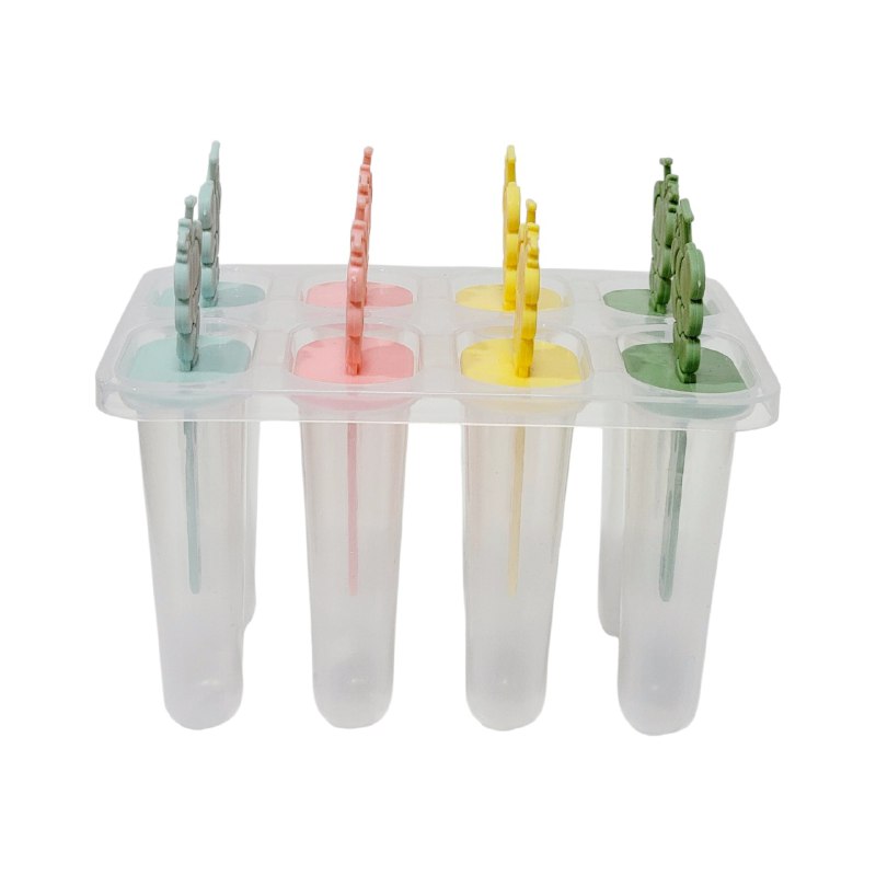 MOLDE DE PLASTICO PARA HACER PALETAS CON FORMAS DE FRUTAS, RESISTENTE Y DURADERO DE 8 ESPACIOS 13X15CM