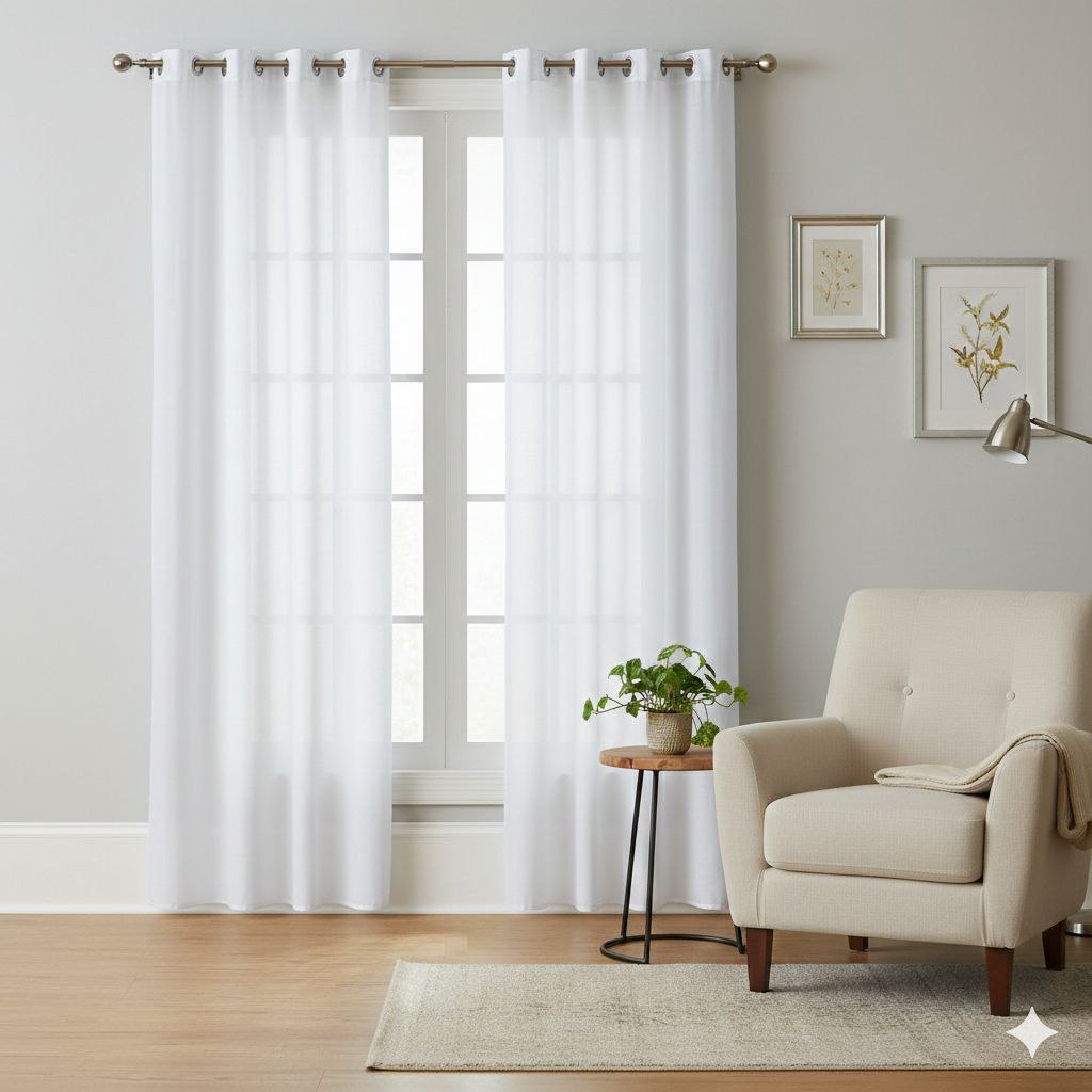 CORTINA PARA VENTANA DE PANEL EXTRA LARGO CHIC BOUTIQUE SOLD VOILE 134X228CM