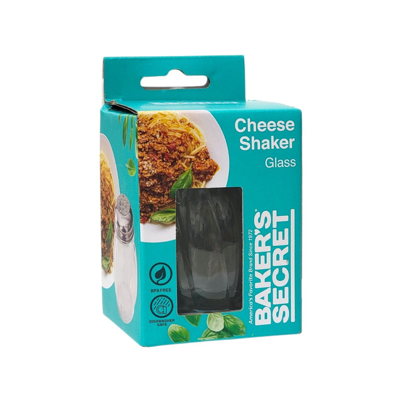 RECIPIENTO Y AGITADOR DE VIDRIO PARA QUESO BAKERS SECRET 5X9CM