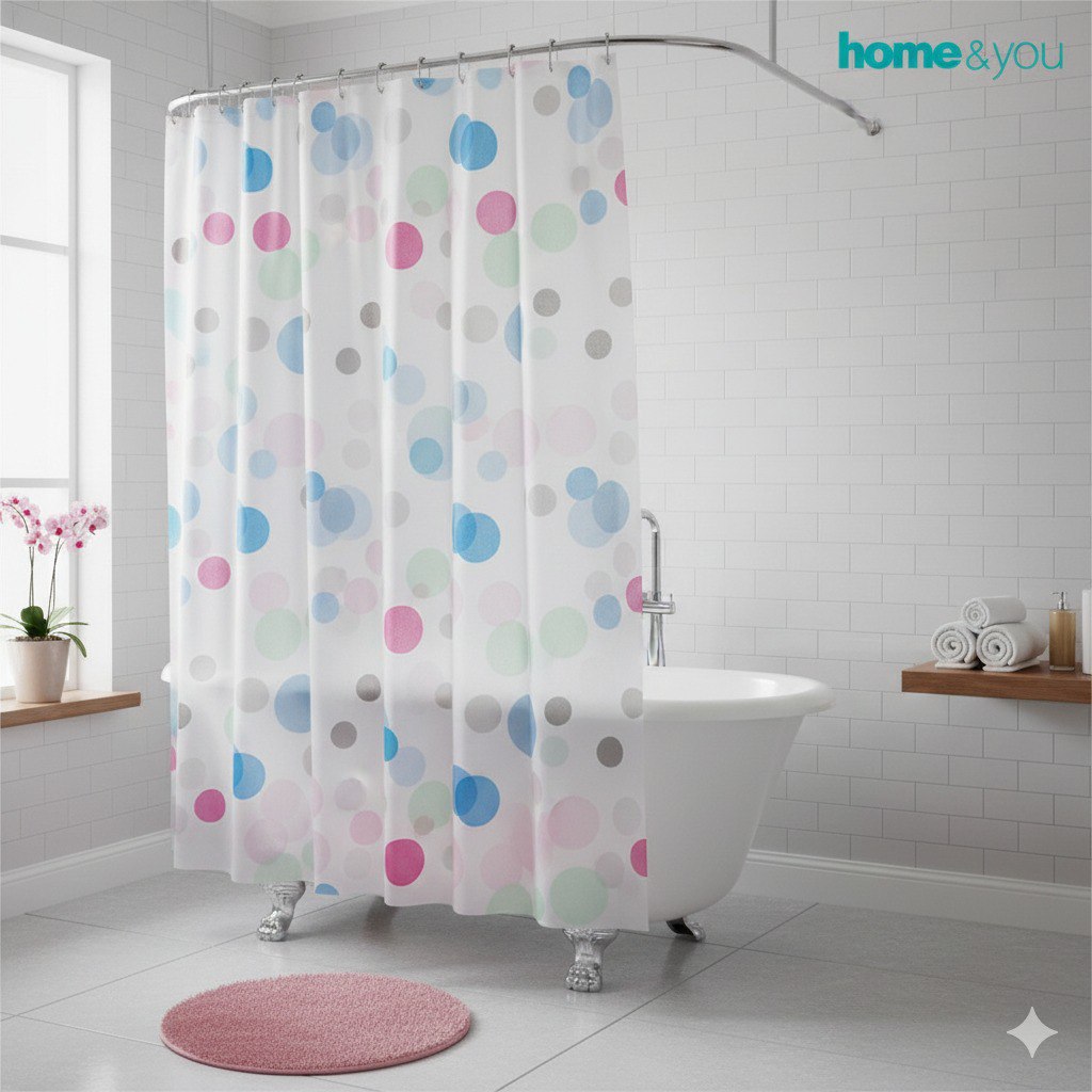 CORTINA DE DUCHA 100% PEVA HOME&YOU 12 ESTILOS 180X180CM