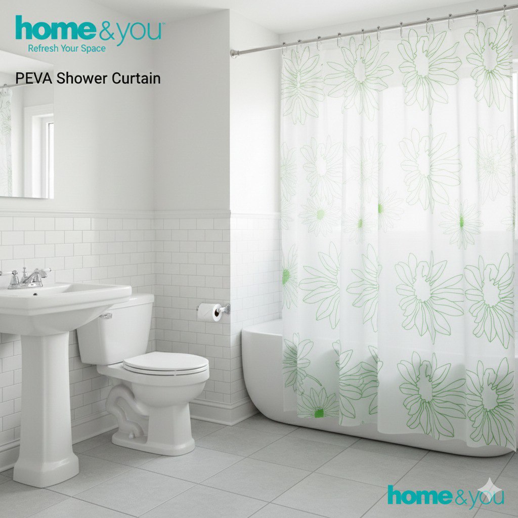 CORTINA DE DUCHA 100% PEVA HOME&YOU 12 ESTILOS 180X180CM