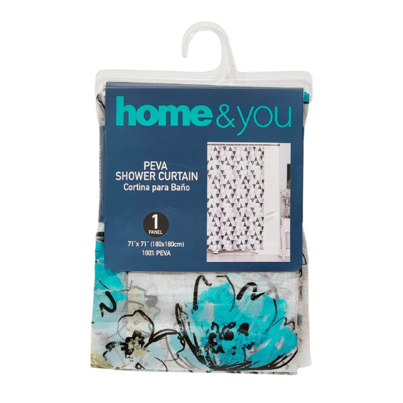 CORTINA DE DUCHA 100% PEVA HOME&YOU 12 ESTILOS 180X180CM