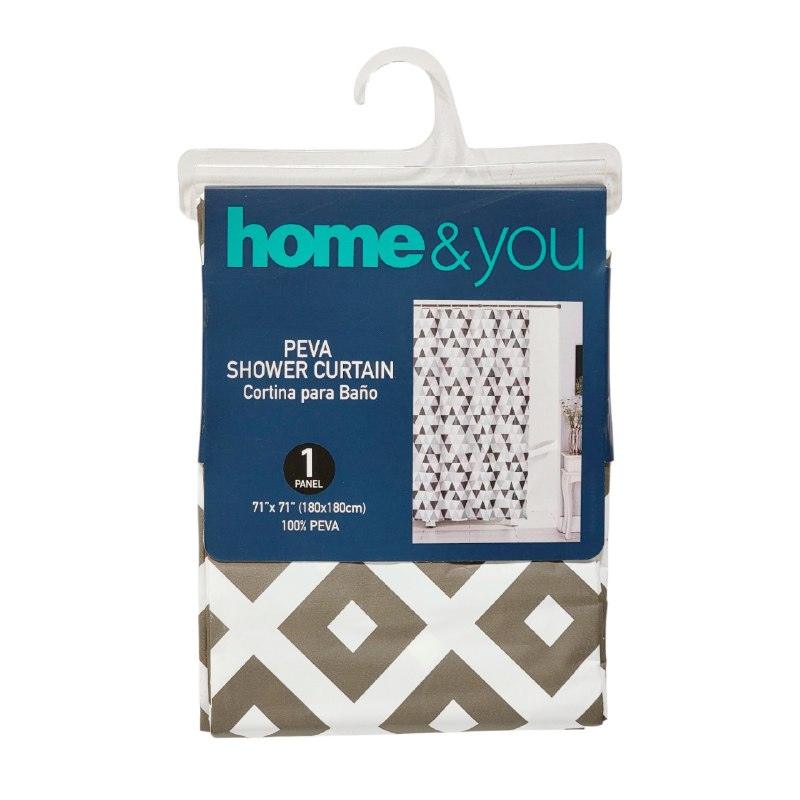 CORTINA DE DUCHA 100% PEVA HOME&YOU 12 ESTILOS 180X180CM