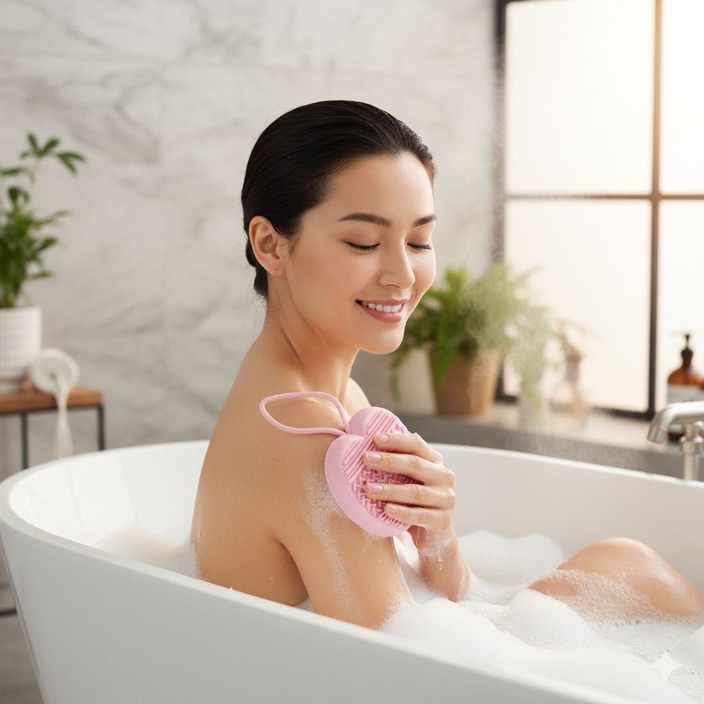 CEPILLO DE SILICONA PARA DUCHA
